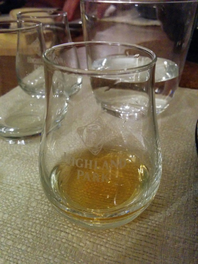 A glass of Aberlour 17 Years Old, served funnily enough in a Highland Park tumbler!